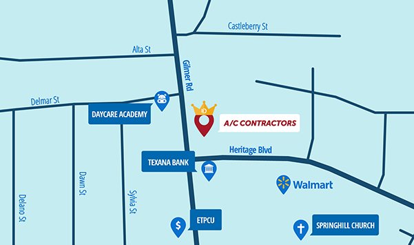 AC Contractors Map Location